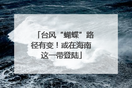 台风“蝴蝶”路径有变！或在海南这一带登陆